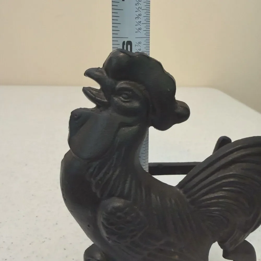 Napkin/Letter Holder Cast Iron Chicken Rooster Black